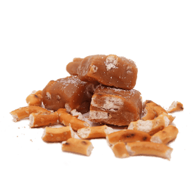 Beer and pretzels combined with caramel